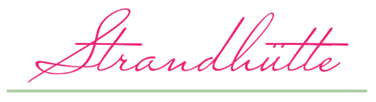 Die Grafik zeigt den Schriftzug "Strandhütte".